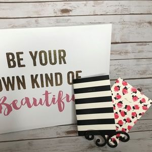 Kate Spade Black Strip Notebook Set
